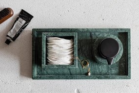 Тъмнозелен мраморен органайзер за баня за памучни тампони Marble – Mette Ditmer Denmark