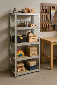 Стабилен метален стелаж за съхранение с 5 рафта 205x120x45 cm