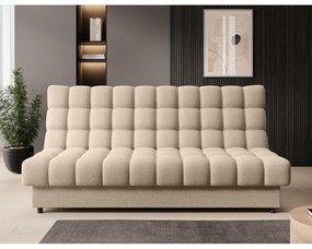 Бежов сгъваем/с място за съхранение диван от прежда с примки от букле 197 cm Clareta – ELTAP