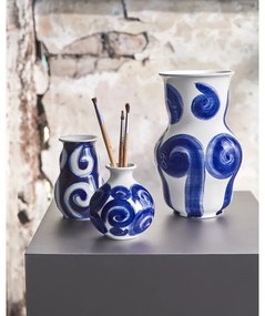 Синя ръчно рисувана каменна ваза Tulle - Kähler Design