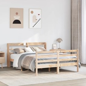 3306688 vidaXL Рамка за легло с табла, 160х200 см, бор масив