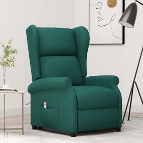 289736 vidaXL Изправящ стол, тъмнозелен, текстил