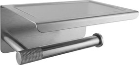 Държач за тоалетна хартия с етажерка 6613 Modern Nickel Brush