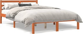 844145 vidaXL Рамка за легло без матрак, восъчнокафяв, 140x200 см, бор масив