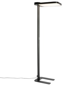 Дневна подова лампа черна квадратна с LED и димер - Guzo