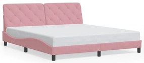 3207940 vidaXL Рамка за легло без матрак, розова, 180x200 см, кадифе