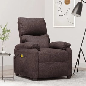 342463 vidaXL Масажен стол, тъмнокафяв, текстил