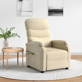 3073703 vidaXL Електрически масажен стол, кремав, текстил