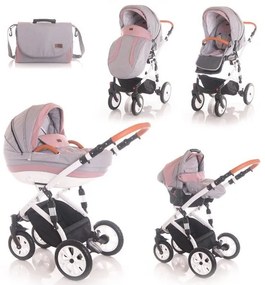 Бебешка комбинирана количка 3в1 MIA LORELLI - Pink&Grey