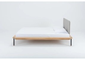 Двойно легло от дъбова дървесина Nero, 180 x 200 cm Fina - Gazzda