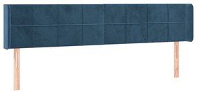 3118838 vidaXL Горна табла за легло, тъмносиня, 203x16x78/88 см, кадифе