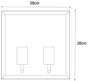 Външна стенна лампа черна и месинг 2-светлина - Rotterdam
