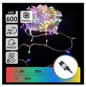 Aigostar - LED RGBY Външен коледен гирлянд 600xLED/6W/230V 30m IP44