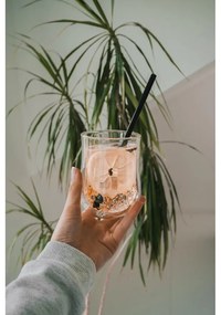 Комплект от 6 черни стъклени сламки за пиене с дължина 20 cm - Vialli Design