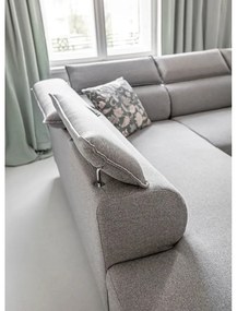 Светлосив ъглов разтегателен диван ляв ъгъл, Sweet Harmony - Miuform