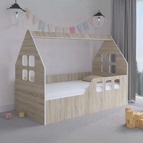Детско легло къща 160 x 80 cm в декор дъб сонома дясно