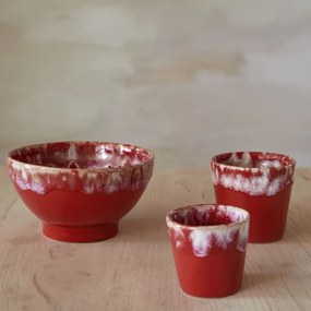 Чаша за еспресо от червен и бял фаянс , 90 ml Grespresso - Costa Nova
