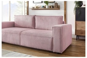 Светлорозов диван от велур 245 cm Nihad - Bobochic Paris