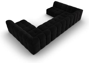 Ъглов диван от черно кадифе (U-образен) Kendal - Micadoni Home