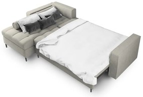 Светлосив ъглов разтегателен диван , ляв ъгъл Santo - Milo Casa