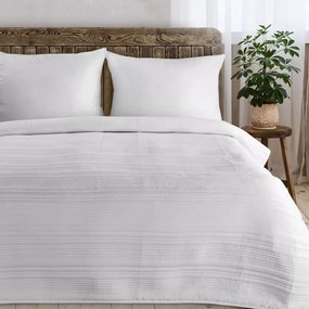 Елегантна покривка за легло TARA от матирана тъкан с ватиран десен - бяла Ширина: 170 см | Дължина: 210 см