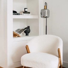 Интелигентна подова лампа черна със злато и опушено стъкло с Wifi A60 - Zuzanna