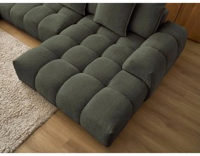 Зелен шенилов сгъваем/с място за съхранение ъглов диван (ляв ъгъл/U форма) Everest – Bobochic Paris