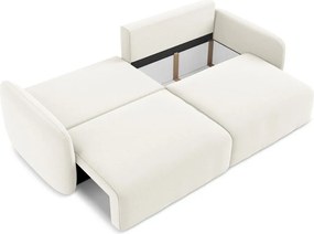 Кремав кадифен сгъваем/с място за съхранение диван 238 cm Kalena – Makamii