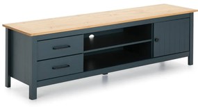 Тъмносиня борова телевизионна масичка 158x47 cm Miranda - Marckeric