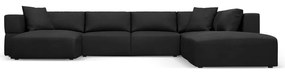 Черен ъгъл U-образен диван, десен ъгъл Esther – Milo Casa