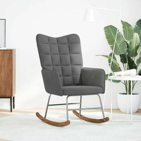 4016833 vidaXL Люлеещ стол, тъмносив, кадифе