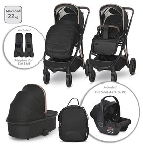 Бебешка количка 3в1 ARIA LORELLI - BLACK