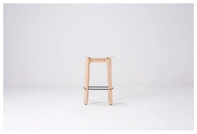 Естествен нисък бар стол, изработен от дъбова дървесина Nora - Gazzda