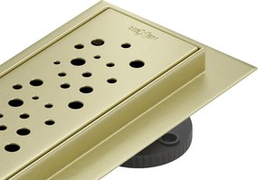 Mexen Flat 360° M12 въртящ се линеен сифон 80 см, златисто четкан - 1A21080-40