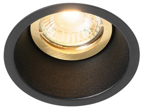 Комплект от 6 модерни вградени прожектора черни със злато, въртящи се и накланящи се - Alloy