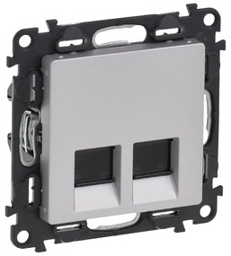 Legrand 753347  Компютърна розетка 2xRJ45 Cat.6 STP без рамка Valena life алуминий - 753347