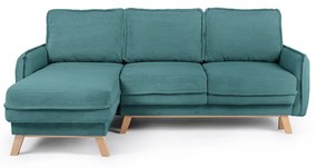 Променлив ъглов разтегателен диван в тюркоазен велур Tori – Bonami Selection