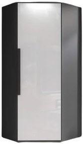 Ъглов Гардероб Спотлайт - Сив - Бял