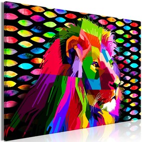 Печат върху платно - Rainbow Lion (1 част) широк 120x80