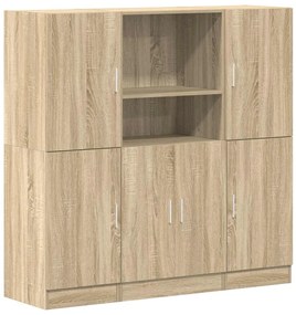 3324153 vidaXL Комплект кухненски шкафове 3 части сонома дъб инженерно дърво