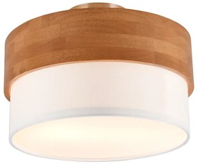 Бяло и естествено осветително тяло за таван с текстилен абажур Seasons – Trio