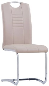 281780 vidaXL Конзолни трапезни столове, 4 бр, капучино, изкуствена кожа