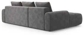 Сив кадифен сгъваем/с място за съхранение ъглов диван (ляв ъгъл) Linz – Cosmopolitan Design