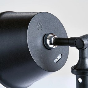 Черна LED настолна лампа с метален абажур (височина 34 cm) Voet – Fischer &amp; Honsel