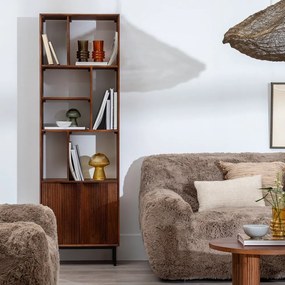 Кафява библиотека от масивно манго 60x190x30 cm Sagara – Ixia