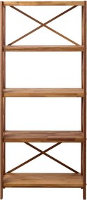 Стелаж от масивен дъб в естествен цвят 70x161 cm X-Shelf – Unique Furniture