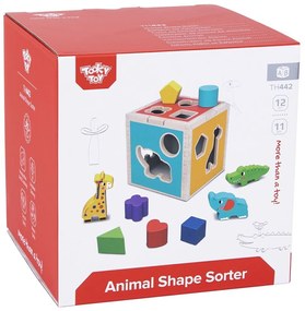 Tooky Toy - Дървен сортер с цветни форми и животни TH442