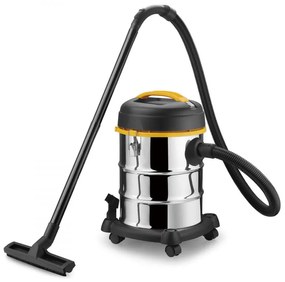 Прахосмукачка Elite VC-1397, 1200W, 25 л, Сухо и мокро почистване, Функция за издухване, Черен/хром