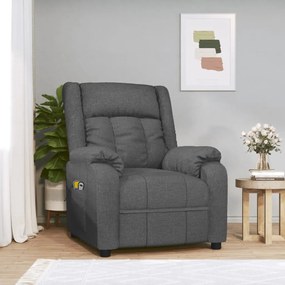 3143580 vidaXL Електрически масажен стол, тъмносив, текстил