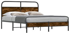 4100358 vidaXL Рамка за легло без матрак 150x200 см опушен дъб инженерно дърво